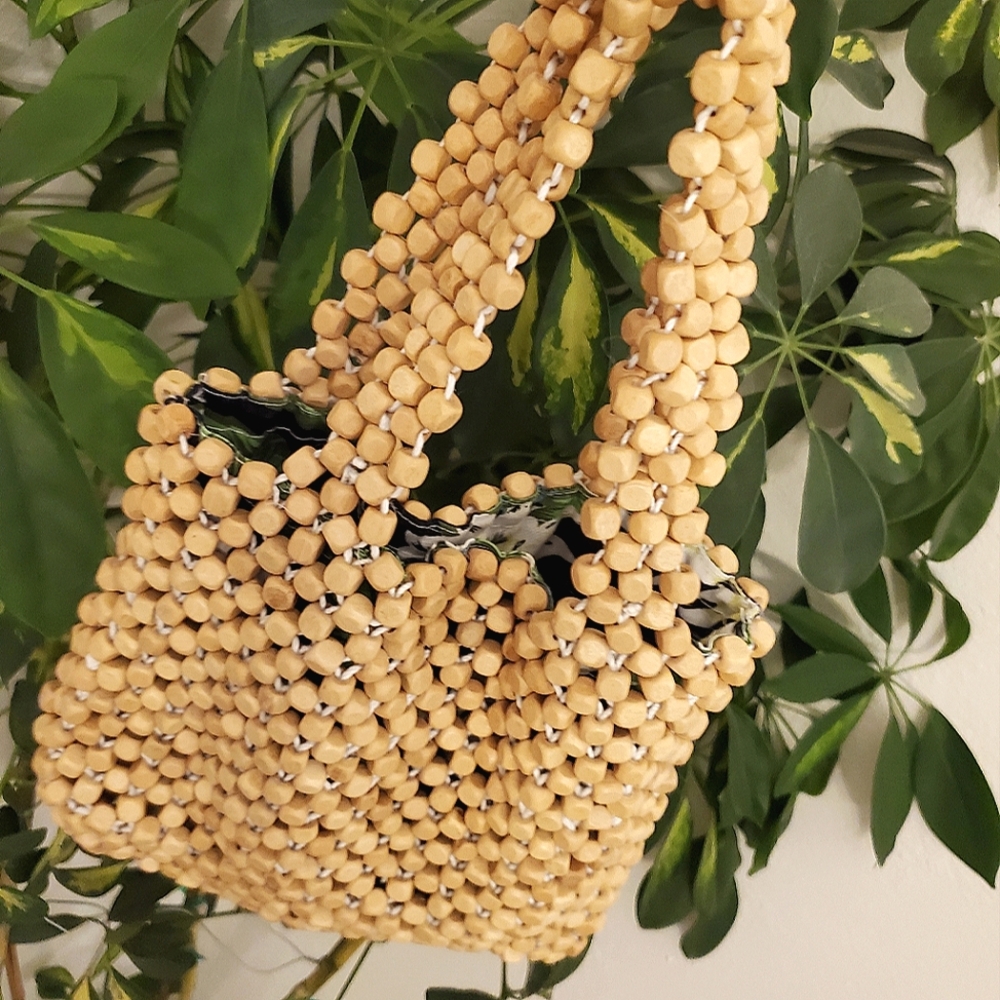Wood tiki clutch purse